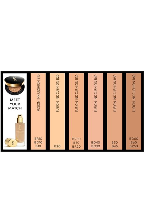 ysl fusion ink foundation colour chart|YSL beauty shade finder.